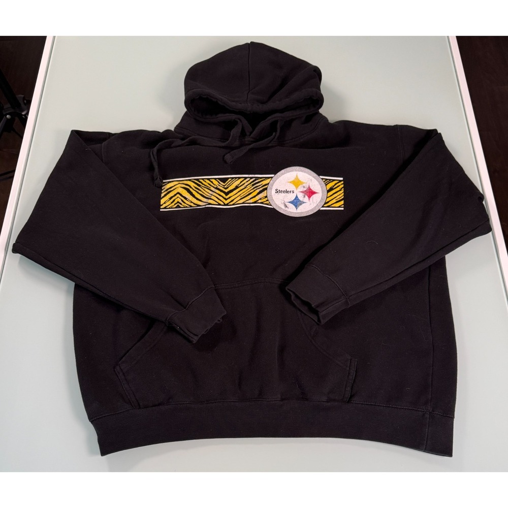 NFL Pittsburgh Steelers Hoodie Size XXL Black Hooded Chest Logo‎ Casual Sports